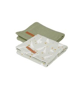 Swaddle doeken 70 x 70 Little Goose / Pure Olive