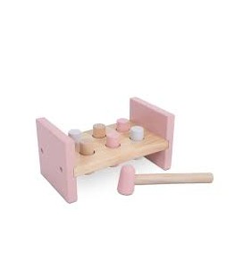 naamkado  hamerbank hout  pink Jollein