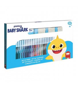 BABY SHARK KLEURSET MET STEMPELS 40 DLG.