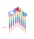 PEN UNICORN GLITTER EN LICHT 15 CM