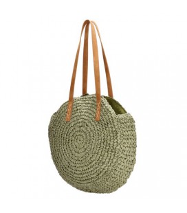 Pe-florence straw shopper - 029 olijfgroen