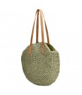 Pe-florence straw shopper - 029 olijfgroen