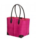 Pe-florence raffia rieten mand - 011 fuchsia