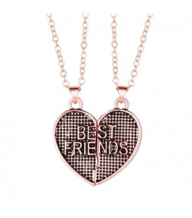 Vriendschapsketting - BFF Ketting - Hart Rosé Goud - Best Friends - Magnetisch - Rosé Goudkleurig