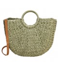 Pe-florence straw strandtas - 029 olijfgroen