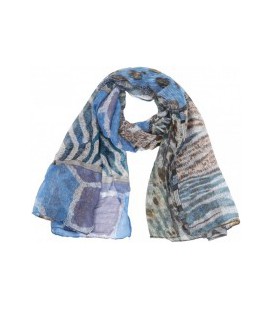 sjaal  Animal Print 180x70cm Blue