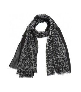 sjaal Glitter Leopard 180x90cm Grey