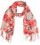 sjaal Flowers-Tassels 180x70cm Brown