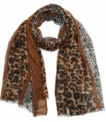 Sjaal Glitter Leopard 180x90cm Brown