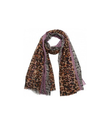 Sjaal Glitter Leopard 180x90cm Purple