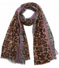 Sjaal Glitter Leopard 180x90cm Purple