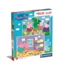 Clementoni peppa pig puzzel 2 x 20 stukjes