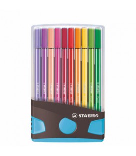 Stabilo Pen 68 Colorparade Antraciet/Lichtblauw 20 Kleuren