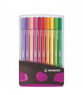 Stabilo Pen 68 Colorparade Antraciet/Roze 20 Kleuren