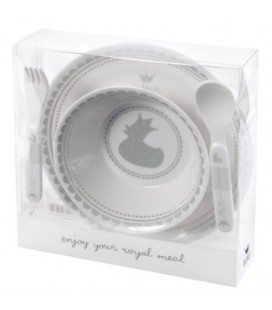 geschenkdoos met eetset baby / Royal Dinner Set 4 pcs