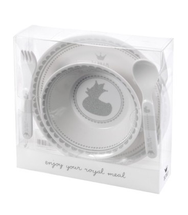 geschenkdoos met eetset baby / Royal Dinner Set 4 pcs
