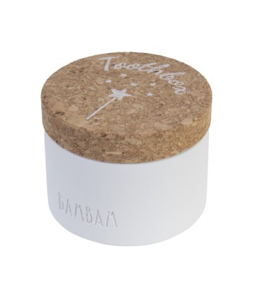 baby tandendoosje met kurk dop  / Cork Tooth Box