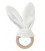 houten tanden bijtring met oren / 2 Wooden Teething Ring Grey