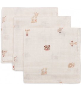 Jollein Hydrofiel Monddoekje Basic - Animal Friends - 3 Stuk