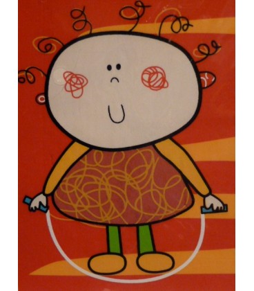 Houten kaart - rood meisje