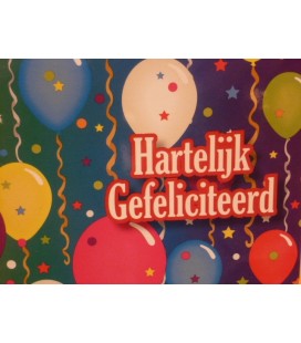 Kaart met ballonnen en linten