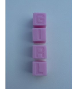 Roze blokje met GIRL letter