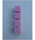 Roze blokje met GIRL letter