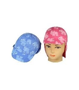 baby cap / zon bandana bl./roze