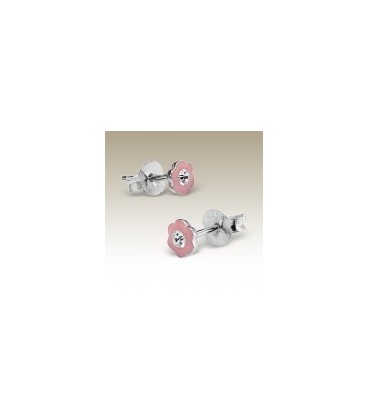 Tiara - Kinder-oorbellen roze bloemetjes
