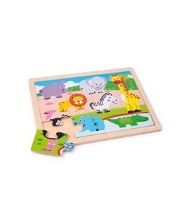 Houten puzzel wilde dieren