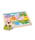 Houten puzzel wilde dieren