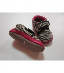 Meisjes zebra slofjes roze/zwart