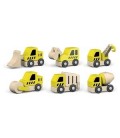 Houten bouw auto's in set van 6