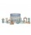 Little Dutch houten blokken in ton  blauw