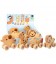 Houten safari dieren rollende meesleep