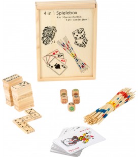 4-in-1 houten spellen doos