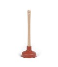 Ontstopper houten steel L 38 cm diameter 140 mm natuur rubber