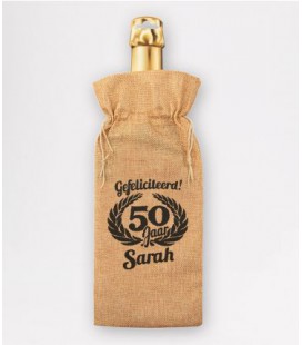 Bottle gift bag -  50 jaar sarah