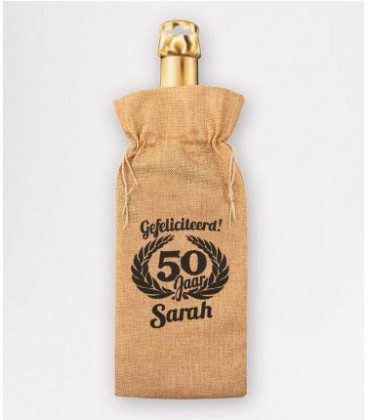 Bottle gift bag -  50 jaar sarah