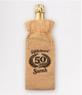Bottle gift bag -  50 jaar sarah